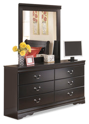 Huey Vineyard Queen Sleigh Headboard Bed with Mirrored Dresser