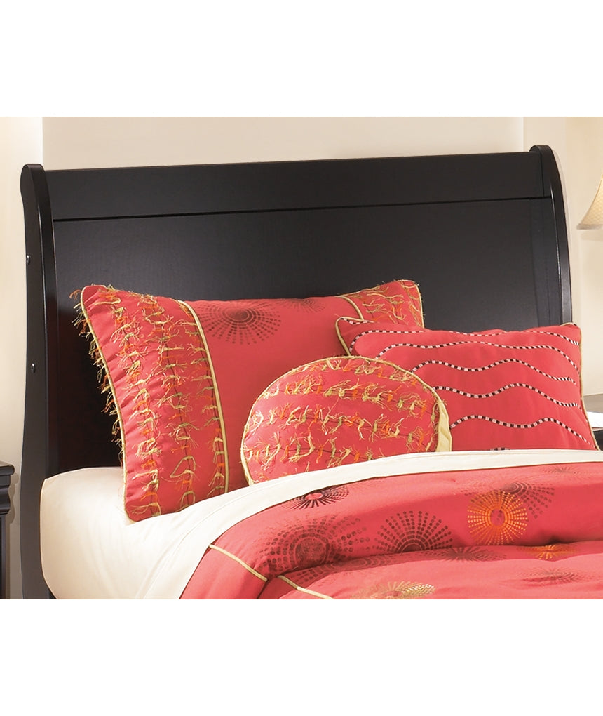 Huey Vineyard Twin Sleigh Headboard Bed with Mirrored Dresser and Chest