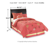 Huey Vineyard Twin Sleigh Headboard Bed with Mirrored Dresser