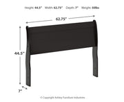 Huey Vineyard Queen Sleigh Headboard Bed with Mirrored Dresser