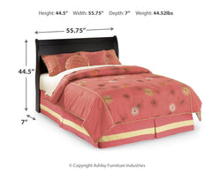 Huey Vineyard Full Sleigh Headboard Bed with Mirrored Dresser