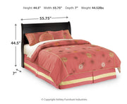 Huey Vineyard Full Sleigh Headboard Bed with Mirrored Dresser and Chest