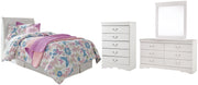 Anarasia Twin Sleigh Headboard, Dresser, Mirror and Chest