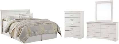 Anarasia Queen Sleigh Headboard, Dresser, Mirror and Chest