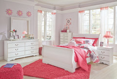 Anarasia Full Sleigh Headboard, Dresser, Mirror, Chest and Nightstand