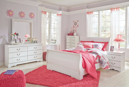 Anarasia Full Sleigh Headboard, Dresser, Mirror, Chest and Nightstand