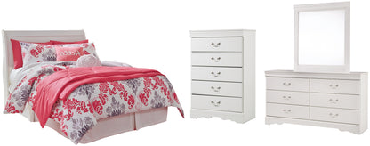Anarasia Full Sleigh Headboard, Dresser, Mirror and Chest