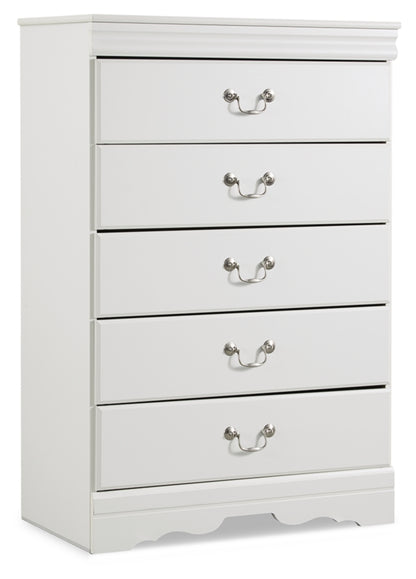 Anarasia Full Sleigh Headboard, Dresser, Mirror, Chest and Nightstand