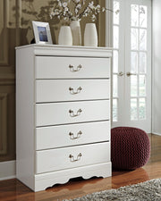 Anarasia Twin Sleigh Bed with Mirrored Dresser and Chest