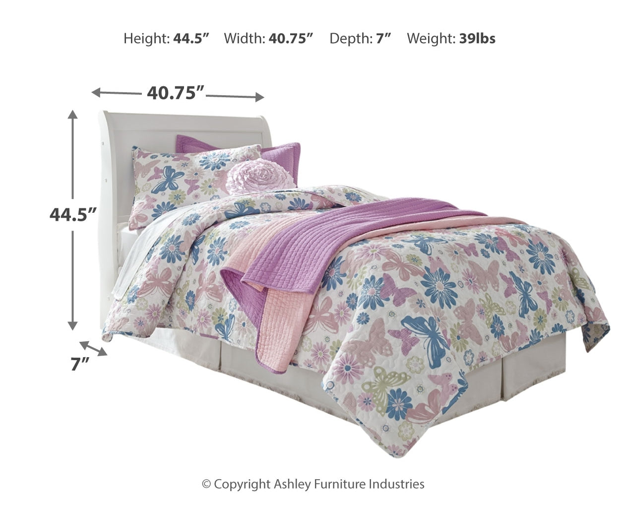 Anarasia Twin Sleigh Headboard, Dresser, Mirror and Chest