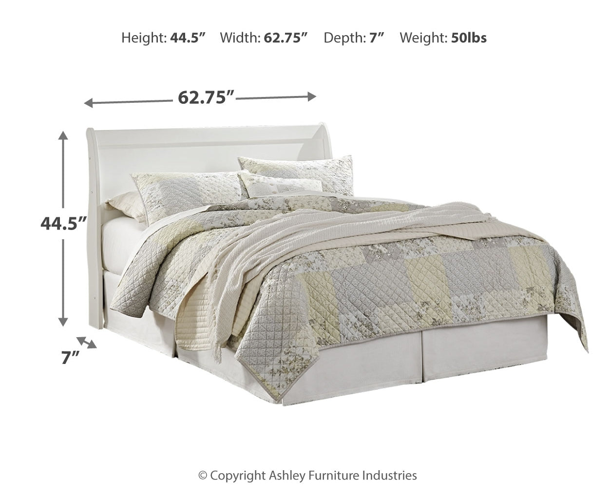 Anarasia Queen Sleigh Headboard, Dresser, Mirror and Chest