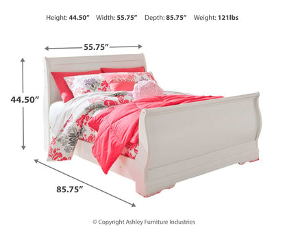 Anarasia Full Sleigh Bed, Dresser, Mirror, Chest and Nightstand