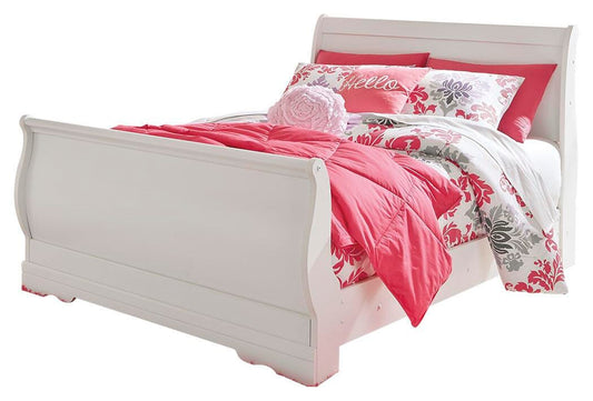 Anarasia Full Sleigh Bed with Mirrored Dresser