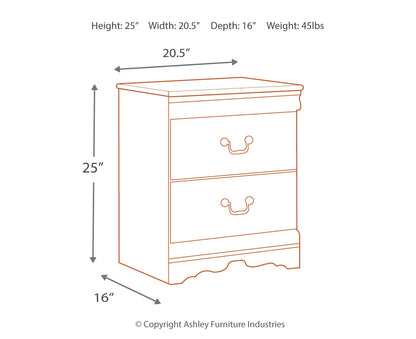 Anarasia Two Drawer Night Stand