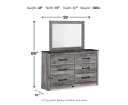 Bronyan King Panel Bed with Mirrored Dresser