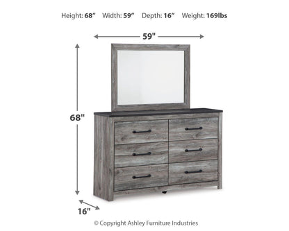 Bronyan Queen Panel Bed with Mirrored Dresser and Nightstand