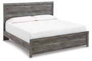 Bronyan King Panel Bed with Mirrored Dresser and Nightstand