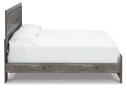 Bronyan King Panel Bed with Mirrored Dresser and Nightstand
