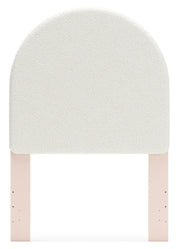 Wistenpine Twin Upholstered Panel Headboard with Mirrored Dresser and Chest