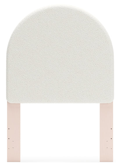 Wistenpine Twin Upholstered Panel Headboard with Mirrored Dresser and Chest
