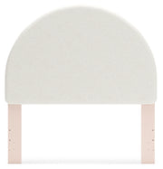 Wistenpine Full Upholstered Panel Headboard with Mirrored Dresser and Nightstand