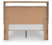 Kinlanni Queen Upholstered Platform Bed, Dresser and Mirror