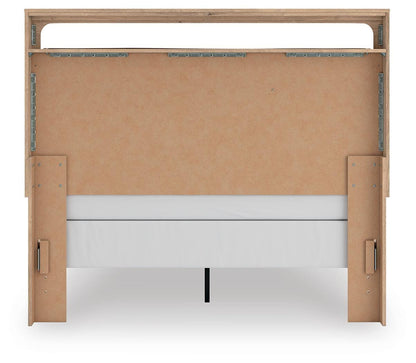 Kinlanni Queen Upholstered Panel Bed, Dresser, Mirror and Nightstand