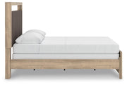 Kinlanni Queen Upholstered Panel Bed, Dresser, Mirror and Nightstand