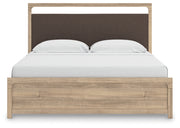 Kinlanni King Upholstered Platform Bed, Dresser and Mirror