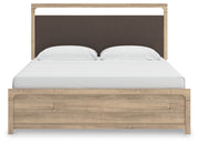Kinlanni King Upholstered Panel Bed, Dresser and Mirror