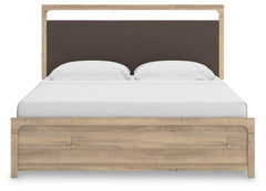 Hollymount King Upholstered Panel Bed, Dresser, Mirror and Nightstand