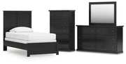 Maribel Twin Panel Bed, Dresser, Mirror and Chest