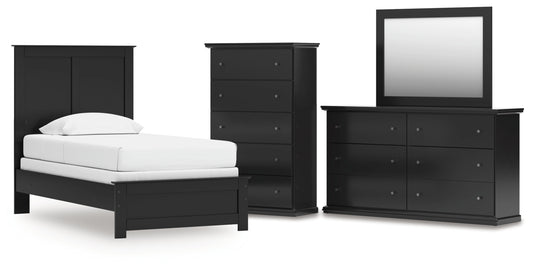Maribel Twin Panel Bed, Dresser, Mirror and Chest