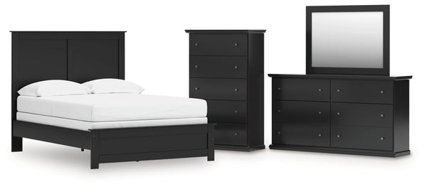 Maribel Full Panel Bed, Dresser, Mirror and Chest