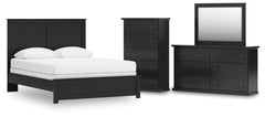 Maribel Queen Panel Bed, Dresser, Mirror and Chest
