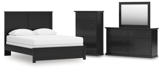 Maribel Queen Panel Bed, Dresser, Mirror and Chest