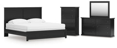 Maribel King Panel Bed, Dresser, Mirror and Chest