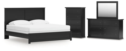 Maribel King Panel Bed, Dresser, Mirror and Chest