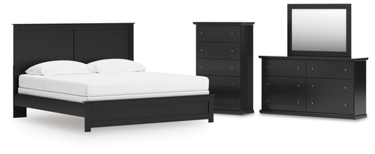 Maribel King Panel Bed, Dresser, Mirror and Chest