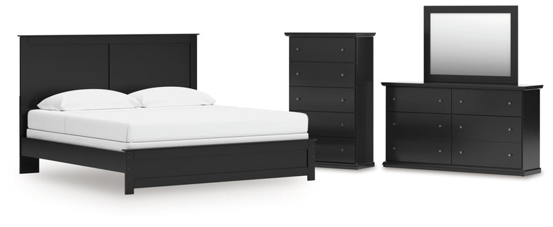 Maribel King Panel Bed, Dresser, Mirror and Chest