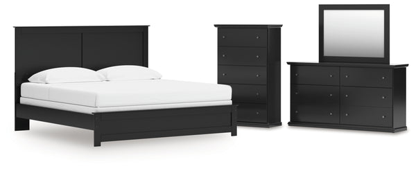 Maribel King Panel Bed, Dresser, Mirror and Chest