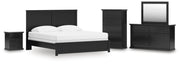Maribel King Panel Bed, Dresser, Mirror, Chest and Nightstand