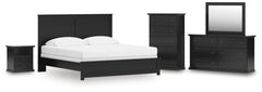 Maribel King Panel Bed, Dresser, Mirror, Chest and Nightstand