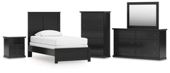Maribel Twin Panel Bed, Dresser, Mirror, Chest and Nightstand
