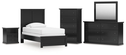 Maribel Twin Panel Bed, Dresser, Mirror, Chest and Nightstand