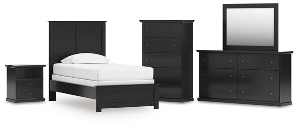Maribel Twin Panel Bed, Dresser, Mirror, Chest and Nightstand
