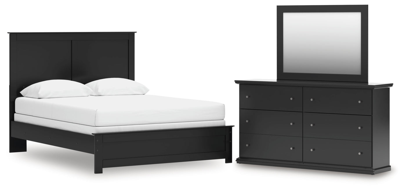 Maribel Queen Panel Bed, Dresser and Mirror
