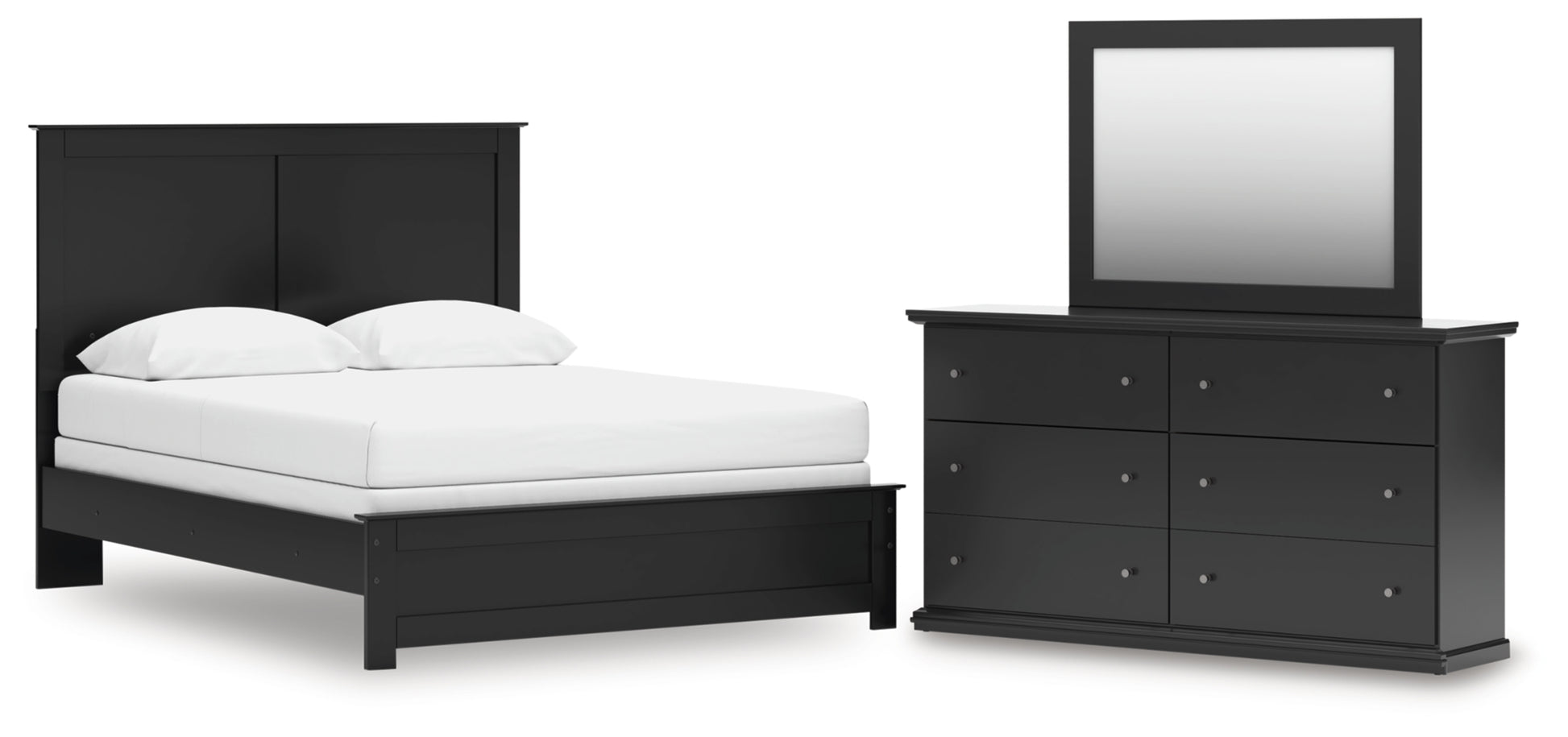 Maribel Queen Panel Bed, Dresser and Mirror