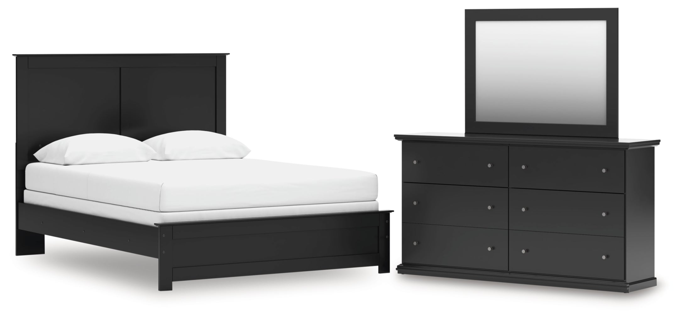 Maribel Queen Panel Bed, Dresser and Mirror