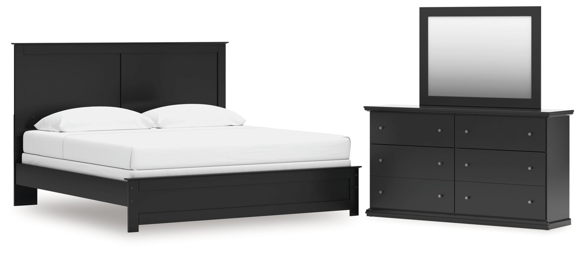 Maribel King Panel Bed, Dresser and Mirror